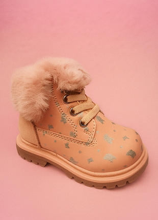 Ботинки зимние детские для девочек румуния розовые, мягкие, легкие,снегозахват, хатро