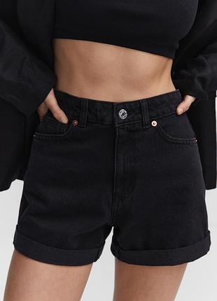 Шорти мом 80 моми шорти джинсові мом висока талія джинсовые шорты мом