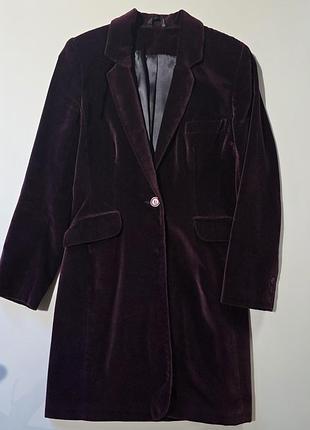 Розкішний оксамитовий жакет подовжений фіолетовий новий, сукня, бархат