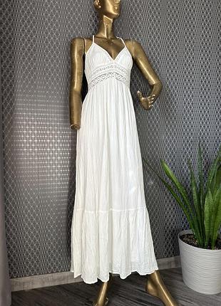 Нереальна максі сукня сарафан пляжна бавовна мережево в бохо стилі від amisu!топ якість 🔥