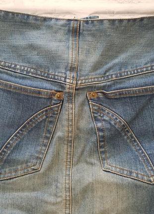 Юбка миди, джинсовая юбка h&m, юбка за колено, летняя юбка джинс3 фото