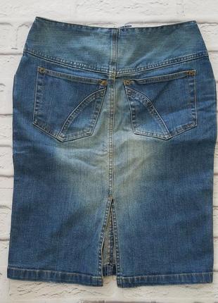 Юбка миди, джинсовая юбка h&m, юбка за колено, летняя юбка джинс2 фото