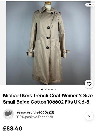 Тренч michael kors. оригінал новий. розмір m. не носився.