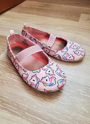Балетки, туфли с единорожками от h&amp;m 26 размер