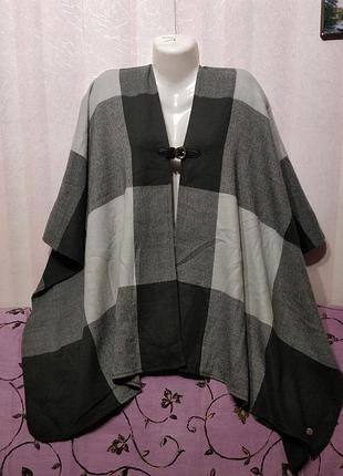 Красивое теплое пончо на застежке (87)