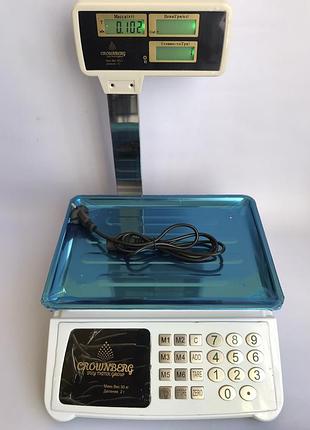 Торгові ваги з лічильником ціни crownberg cb-5008 до 50 кг