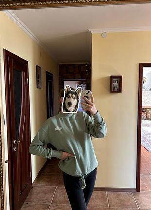 Світшот з утяжкою оливковий