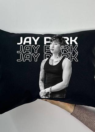 Подушка с принтом габардиновая jay park, черная 35х45 (893)