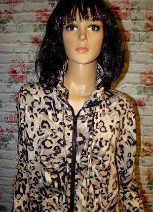Трикотажная кофта леопардовый принт на молнии monari (р.16/18-46/48)