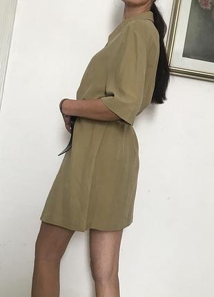 Плаття - сорочка гірчичного кольору натуральний шовк