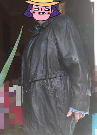 Винтажная женская кожаная куртка 48р