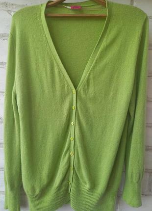 Кардиган в сочном цвете лайм из 100% кашемира