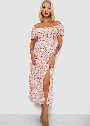 Платье софт с принтом цвет розовое