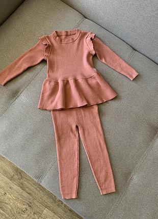 Костюм теплий в рубчик george на 2-3 роки р.92-98 теплі лосіни та кофта