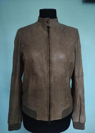 Куртка кожаная из натуральной кожи женская кожаная куртка-бомбер