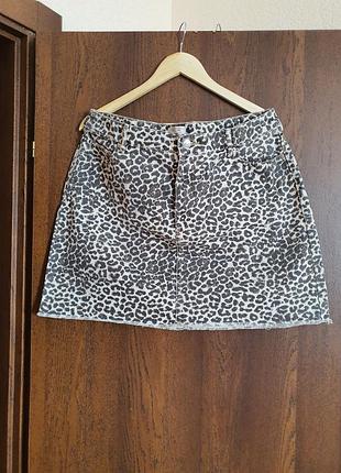 Юбка джинсовая леопард