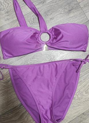 Красивый купальник сиреневого цвета в размере м new look