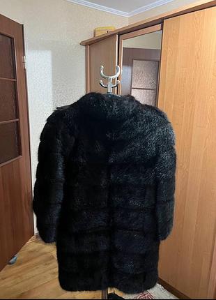 Шубка, натуральне хутро ондатра стрижена під норку, розмір 46, одягалась кілька разів, прольот з розміром,довжина виробу 103 смворот стійкарукав 3/4,