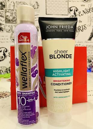Набор  увлажнение волос кондей john frieda + сухой шампунь wellaflex💜🌿🌼