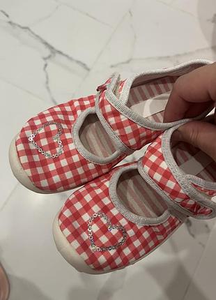 Капці тапочки у садок мокасіни на липучках сліпони 18,5см