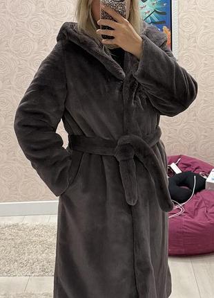 Шуба з еко-хутра колір какао від monro