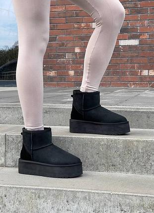 Угги ugg mini platform black 5