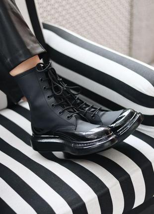 Alexander mcqueen boots женские ботинки маквин черные5 фото