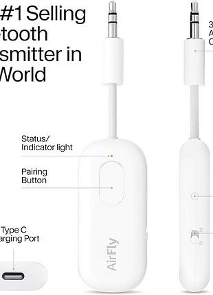 Аудиоприёмник трансмиссер twelve south airfly pro twelve south
адаптер twelvesouth airfly pro 3.5mm white для airpods беспроводной bluetooth-адаптер 7