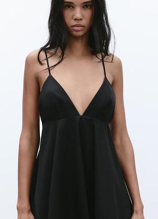Атласна міні сукня від zara