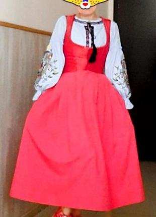 Винтажное роскошное баварское платье-сарафан баварский дирль дырль, дирндль,австрийский октоберфест, в идеальном состоянии