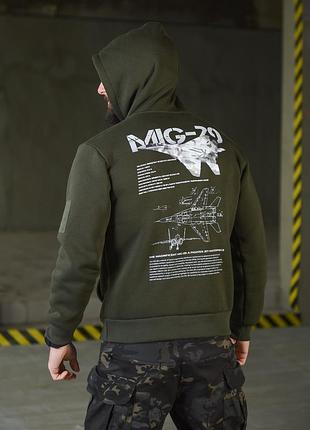 Худі celeo на флісі mig-29 олива