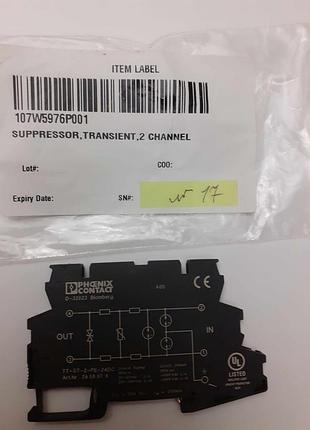 Запобіжник від перенапруг phoenix contact tt-st-2-pe-2400mg