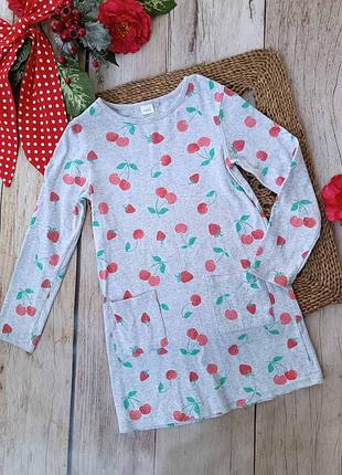 Трикотажное платье с длинным рукавом для девочки