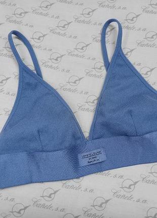 Бюстгальтер м'який primark бра бралетт блакитний в рубчик з широкою резинкою розмір m