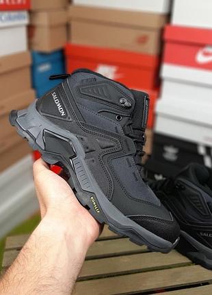 ❄️ чоловічі кросівки salomon quest element gtx чорні з сірим ❄️