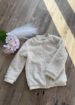 Молочний бомбер на дівчинку, теплий, 116 см