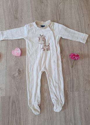 Детские велюровый человечик на кнопочках размер 62 2-4 месяца