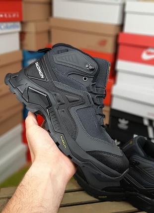 ❄️ чоловічі кросівки salomon quest element gtx сірі з чорним ❄️