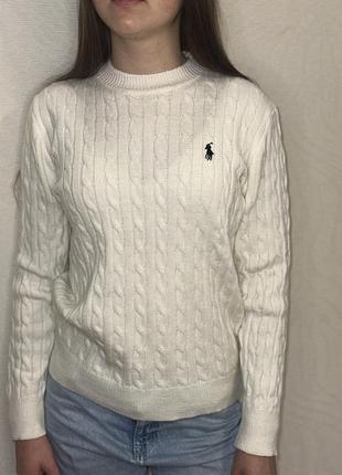 Білий светр polo  ralph lauren унісекс
