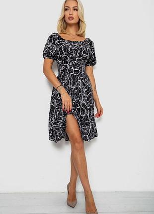 Сукня софт з принтом колір чорний