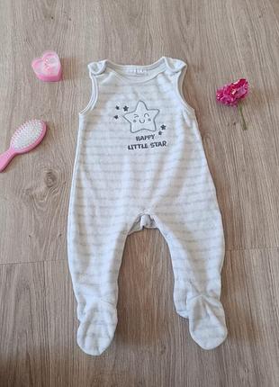 Детский велюровый человек в ползунки размер 62