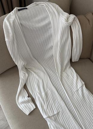 Кардиган довгий білий 2