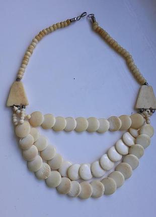 Винтаж бусы колье ожерелье чокер кость