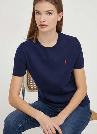 Трикотажная футболка с вышитым логотипом polo ralph lauren