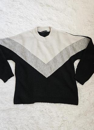 Свитер оверсайз xs-l черно-белые