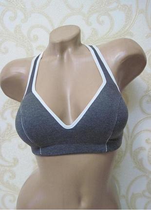 Сірий спортивний топ бюстгальтер із пушап tex sport розмір xs