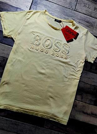 Футболка hugo boss в лимоном цвете размер l