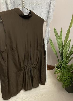 Блузка жіноча ,коричнева,шовкова ,вінтаж,розмір м-л