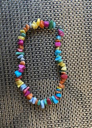 Намисто з натуральної перламутрової крихти колір різнокольоровий