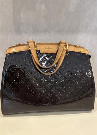Louis vuitton brea gm vernis amarante patent leather handbag tote
